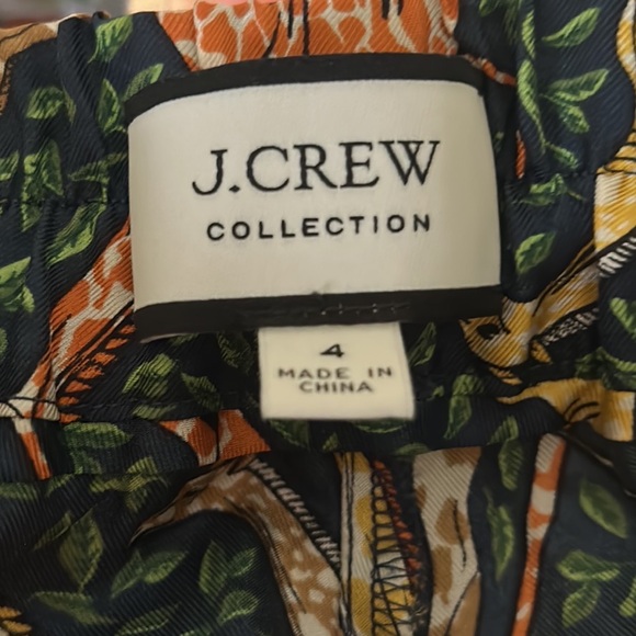 J. Crew Collection Pull-On Silk Twill Cropped Pants in Giraffes Print - 4 - Picture 13 of 16